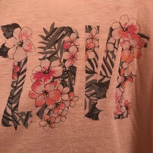 Pink tank top with floral print